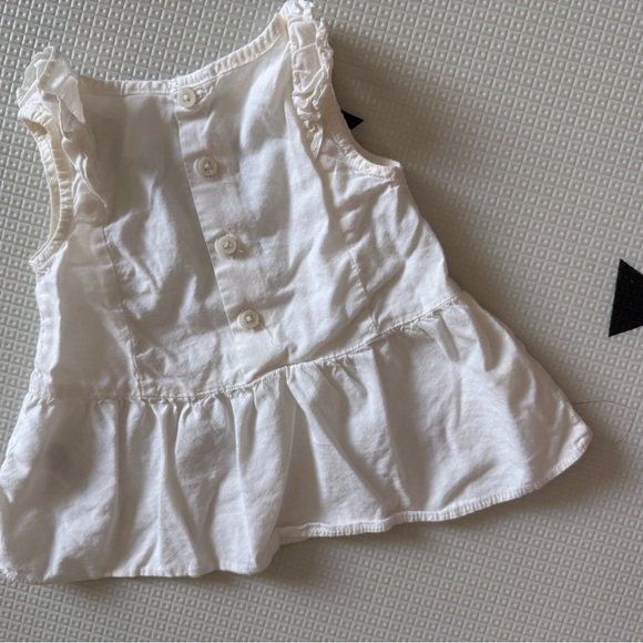 Carters|Baby girl White Floral Embroidered Top w ruffles & Pink Leggings•••9M - Picture 3 of 5